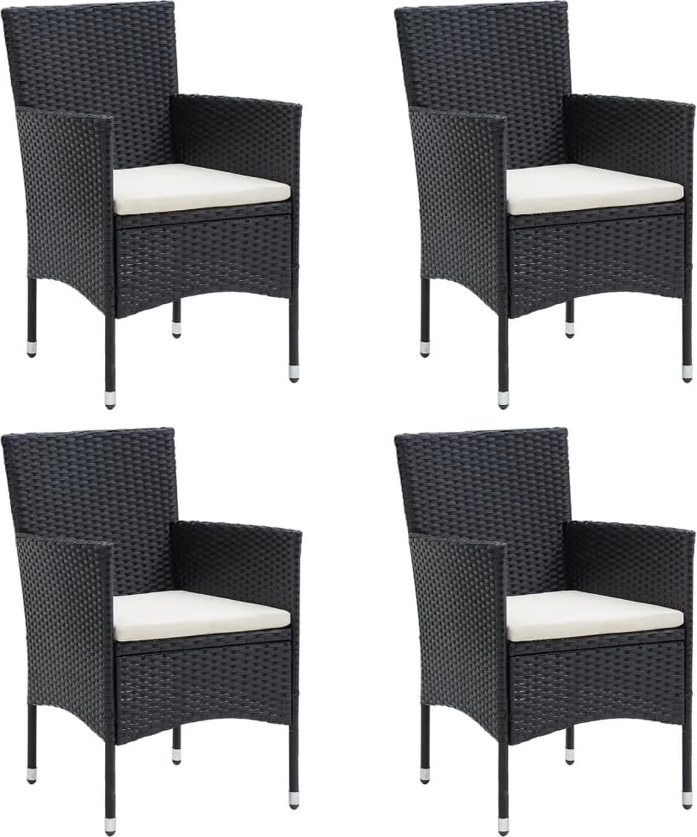 VidaXL 5-delige Tuinset Met Kussens Zwart 9 VidaXL 5-delige Tuinset Met Kussens Zwart - Afbeelding 9