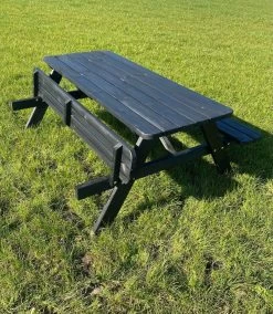 Goedkopepicknicktafels.nl | Zwarte XL Picknicktafel | Tuintafel 6 Persoons | Zwart Gespoten Gedroogd Grenen Hout! -Tuinmeubel Winkel 1045x1200 1