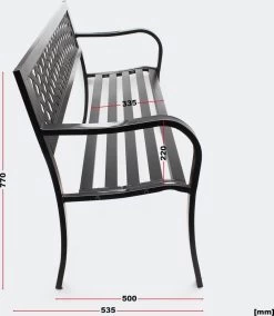 Tuinbank - Marijke -Tuinbankje - Tuinbank Metaal - Tuinbank Hout - Weersbestendig - 126 X 53 X 77 Cm -Tuinmeubel Winkel 1045x1200