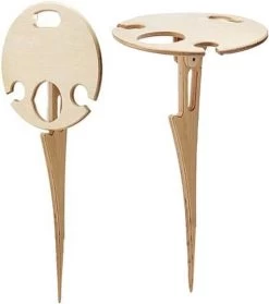 Merkloos Opvouwbare Wijntafel - Picknicktafel - Wijn Bijzettafel - Mannen Gadget - Vrouwen Cadeautjes - Moederdag Cadeautje - Bijzettafel Rond - Hout -Tuinmeubel Winkel 1062x1200 1