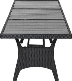 Casaria Polyrattan Tuintafel - WPC Tafelblad 190x90x74 Cm – Zwart -Tuinmeubel Winkel 1074x1200 1