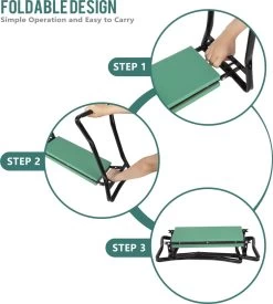 Uten - Kniebankje Tuin - Knie Steun - Tuinkruk Inklapbaar - Kniesteun Tuinieren - Kniekussen - Tot 150 Kg - Groen -Tuinmeubel Winkel 1078x1200