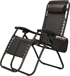 Springos Tuinstoel | Ligstoel | Opvouwbaar | Verstelbaar | Ergonomische Hoofdsteun | Bruin / Zwart -Tuinmeubel Winkel 1107x1200