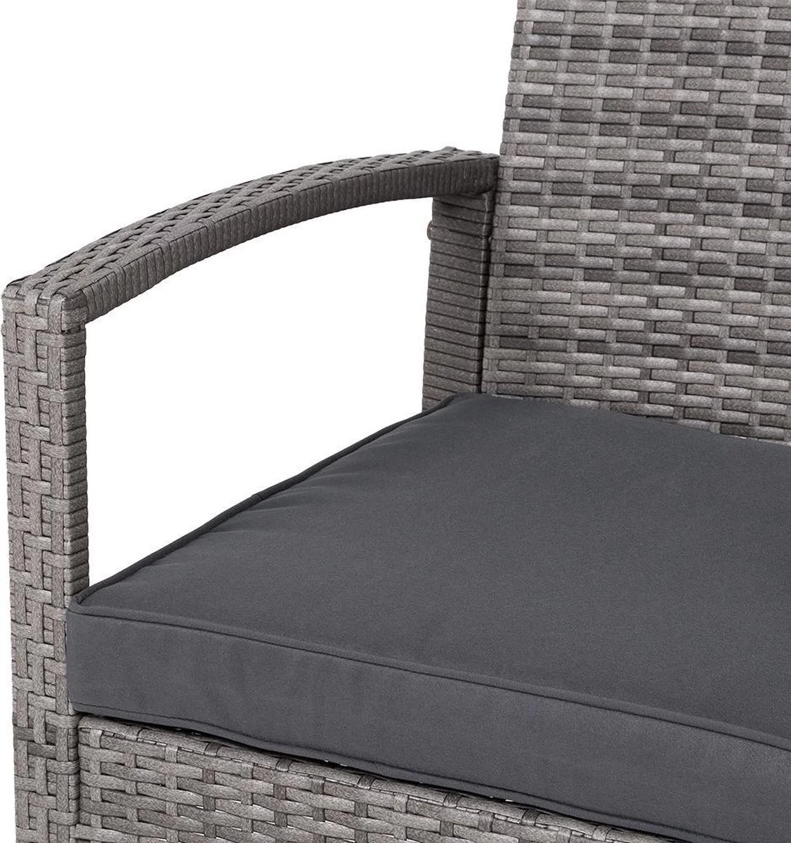 Casaria Polyrattan Loungeset – 2 Stoelen 1 Bank 1 Tafel - Antraciet 10 Casaria Polyrattan Loungeset – 2 Stoelen 1 Bank 1 Tafel - Antraciet - Afbeelding 10
