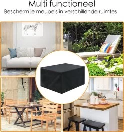 Merkloos Beschermhoes Voor Tuinmeubelen - 250x250x90cm - Zwart -Tuinmeubel Winkel 1126x1200