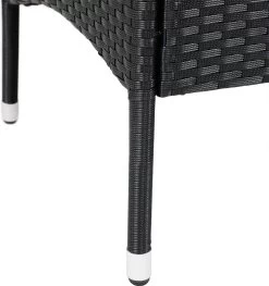 Casaria Tuinbank Polyrattan – 2 Zitter Incl. Tafel & Kussens – Zwart -Tuinmeubel Winkel 1128x1200