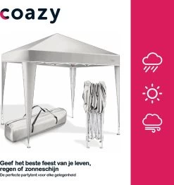 Coazy Waterdichte Partytent 3x3 Meter Opvouwbaar - Paviljoen - Easy Up - Pop-up Tent Met Haringen, Touw En Anti Slip Poten - Waterdicht - Partytenten Weerbestendig -Tuinmeubel Winkel 1131x1200 4