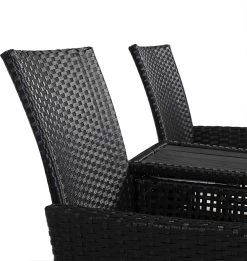 Casaria Tuinbank Polyrattan – 2 Zitter Incl. Tafel & Kussens – Zwart -Tuinmeubel Winkel 1137x1200 1