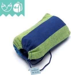 Dubbele Hangmat Blauw - 1 Of 2 Persoons - Lig Oppervlak 190x150cm - Lengte 260cm -Tuinmeubel Winkel 1138x1200