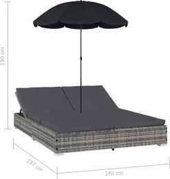 Prolenta Premium - Loungebed Met Parasol Poly Rattan Grijs -Tuinmeubel Winkel 1139x1200 2