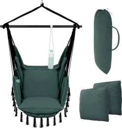 Vita5 XXL Hangstoel | Binnen&Buiten Hangnest | Incl. 2 Kussens En Boekenvak | Volwassenen&Kinderen | Hangmatstoel Tot 225kg | Donkergroen 22 Vita5 XXL Hangstoel | Binnen&Buiten Hangnest | Incl. 2 Kussens En Boekenvak | Volwassenen&Kinderen | Hangmatstoel Tot 225kg | Donkergroen -Tuinmeubel Winkel 1142x1200