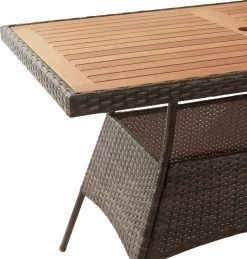 Teamson Home 5-Delig Diningset - Tuinset - Tuinmeubelen - Tafel En 4 Stoelen - Voor Maximaal 4 Personen - Massief Houten Tafelblad - Bruin - 244 X 132 X 84 (cm) -Tuinmeubel Winkel 1145x1200 2