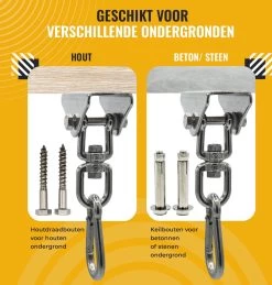 Itstrong® Plafondhaak Ophangsysteem Voor Binnen & Buiten – Ophanghaak Voor Bokszak – Schommel – Schommelstoel – Hangstoel - RVS -Tuinmeubel Winkel 1146x1200 2