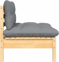 VidaXL 3-delige Loungeset Met Grijze Kussens Massief Grenenhout -Tuinmeubel Winkel 1150x1200 3