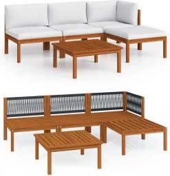 Decoways - 5-delige Loungeset Met Kussens Massief Acaciahout Crèmekleurig 31 Decoways - 5-delige Loungeset Met Kussens Massief Acaciahout Crèmekleurig -Tuinmeubel Winkel 1157x1200