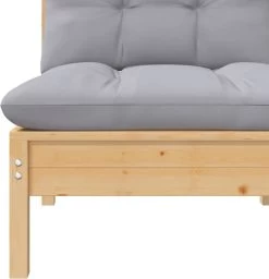 VidaXL 3-delige Loungeset Met Grijze Kussens Massief Grenenhout -Tuinmeubel Winkel 1159x1200