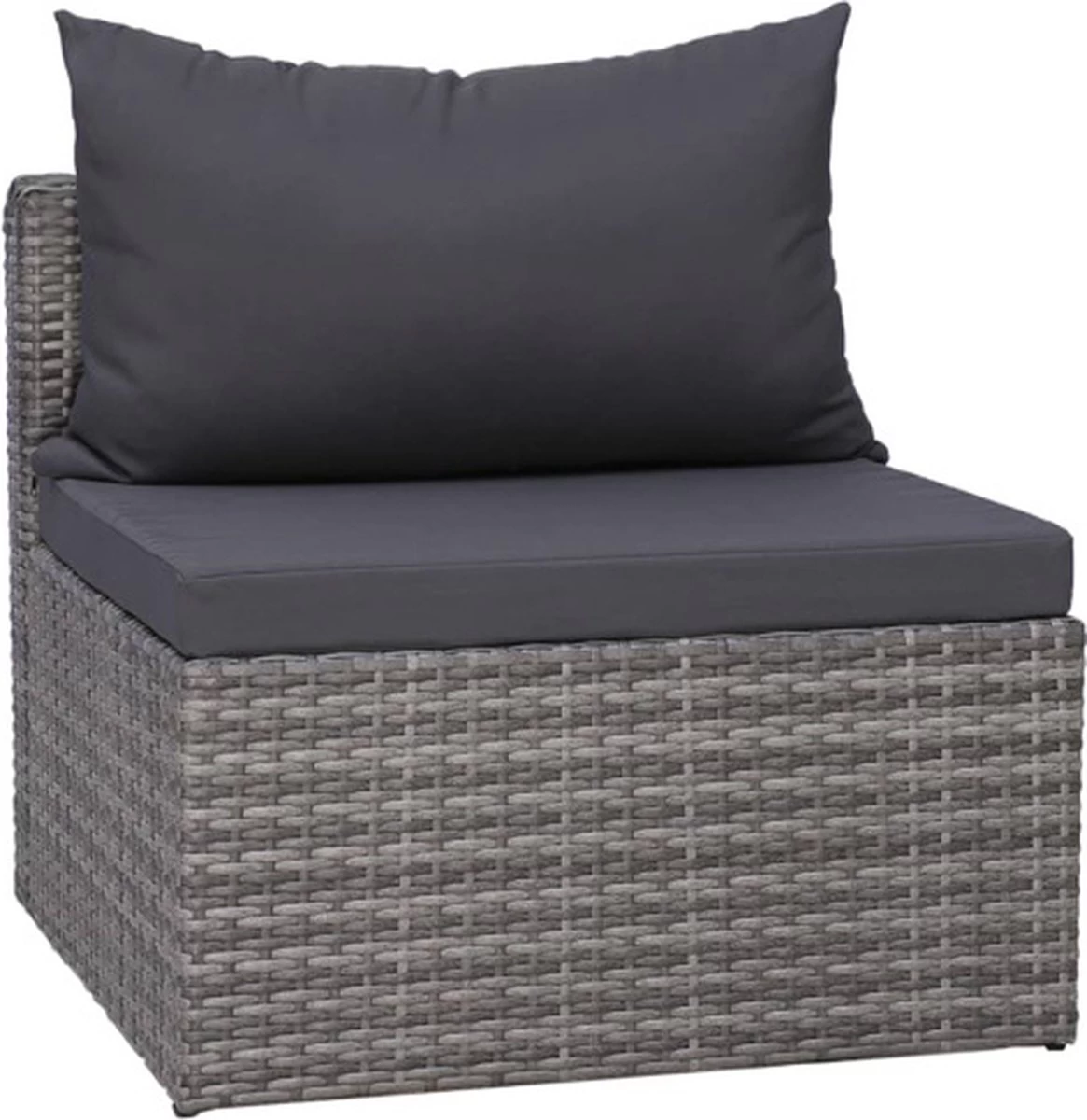 VidaXL 3-delige Loungeset Met Kussens Poly Rattan Grijs 6 VidaXL 3-delige Loungeset Met Kussens Poly Rattan Grijs - Afbeelding 6