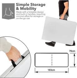 MaxxGarden Vouwtafel - Opvouwbare Kampeer Tafel - Tuin - Camping - Binnen - Weersbestendig - 180 X 74 X 74cm- Wit -Tuinmeubel Winkel 1180x1200 1