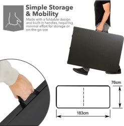 MaxxGarden Vouwtafel - Zwart - Rotanlook - 180x75x74 Cm -Tuinmeubel Winkel 1180x1200 2