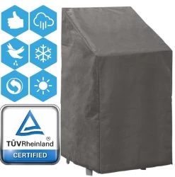 Weersbestendige Beschermhoes Stoel (4 Tot 6 Stapelstoelen) | 66 X 95 X 133/93 Cm (L) | Premium | Waterproof | TÜV Rheinland Gecertificeerd | Hoes Voor Tuin | Waterdicht | Solution Dyed (verkleuring Onmogelijk) | Grijs / Antraciet -Tuinmeubel Winkel 1187x1200