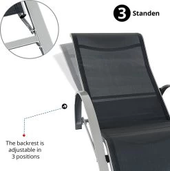 MaxxGarden Ligbed Set - 2 Stuks Zwart - Met Tafel - Sun Loungers - Loungebed -Tuinmeubel Winkel 1191x1200 2