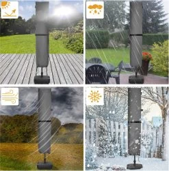 Kingsleeve Parasolhoes Tot Ø 330cm - Weerbestendig Robuust - Grijs -Tuinmeubel Winkel 1192x1200