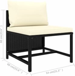 VidaXL 4-delige Loungeset Met Kussens Poly Rattan Zwart -Tuinmeubel Winkel 1194x1200