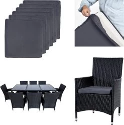 Tectake - Tuinmeubelset - 8 Persoons - Zwart 13 Tectake - Tuinmeubelset - 8 Persoons - Zwart -Tuinmeubel Winkel 1194x1200 3