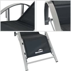 MaxxGarden Ligbed Set - 2 Stuks Zwart - Met Tafel - Sun Loungers - Loungebed -Tuinmeubel Winkel 1195x1200