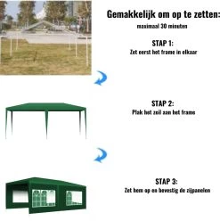 Merkloos Partytent - Paviljoen Opvouwbaar - Easy Up Tuintent Met Zijpanelen - Groen/ 6m X 3m/ 120g/m² 12 Merkloos Partytent - Paviljoen Opvouwbaar - Easy Up Tuintent Met Zijpanelen - Groen/ 6m X 3m/ 120g/m² -Tuinmeubel Winkel 1197x1200 2
