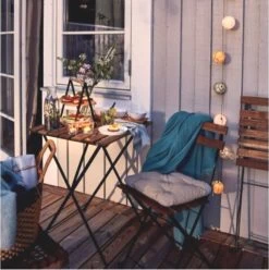 Wooners® Bistroset - Tuintafel Met Twee Stoelen - Metaal En Hout - Zwart -Tuinmeubel Winkel 1197x1200 3