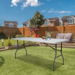 LifeGoods Klaptafel - Inklapbaar - 70x180cm - Verstelbare Vouwtafel - Weerbestendig - Wit -Tuinmeubel Winkel 1198x1200 5