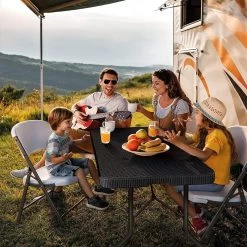 Lenx Klaptafel - Inklapbare Tafel - Opvouwbare Tuintafel - Vouwtafel - Inclusief Handvat En 2 Tafelkleden - 180x75x74cm - 6 Tot 8 Personen -Tuinmeubel Winkel 1199x1200 2