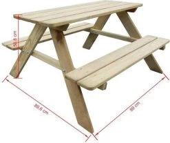 MaxxGarden Kinder Picknicktafel - 90x79x50cm - Hout 16 MaxxGarden Kinder Picknicktafel - 90x79x50cm - Hout -Tuinmeubel Winkel 1200x1004 2