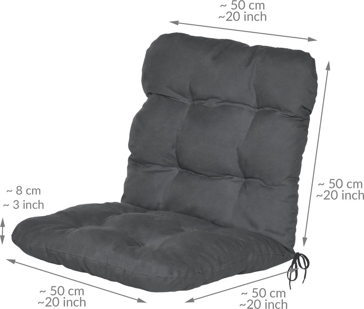 Beautissu Flair NL – Set Van 2 Tuinkussen Lage Rug Antraciet – 100x50 Cm – Zitkussen Matraskussen Voor Tuin Meubelen 2 Beautissu Flair NL – Set Van 2 Tuinkussen Lage Rug Antraciet – 100x50 Cm – Zitkussen Matraskussen Voor Tuin Meubelen - Afbeelding 2