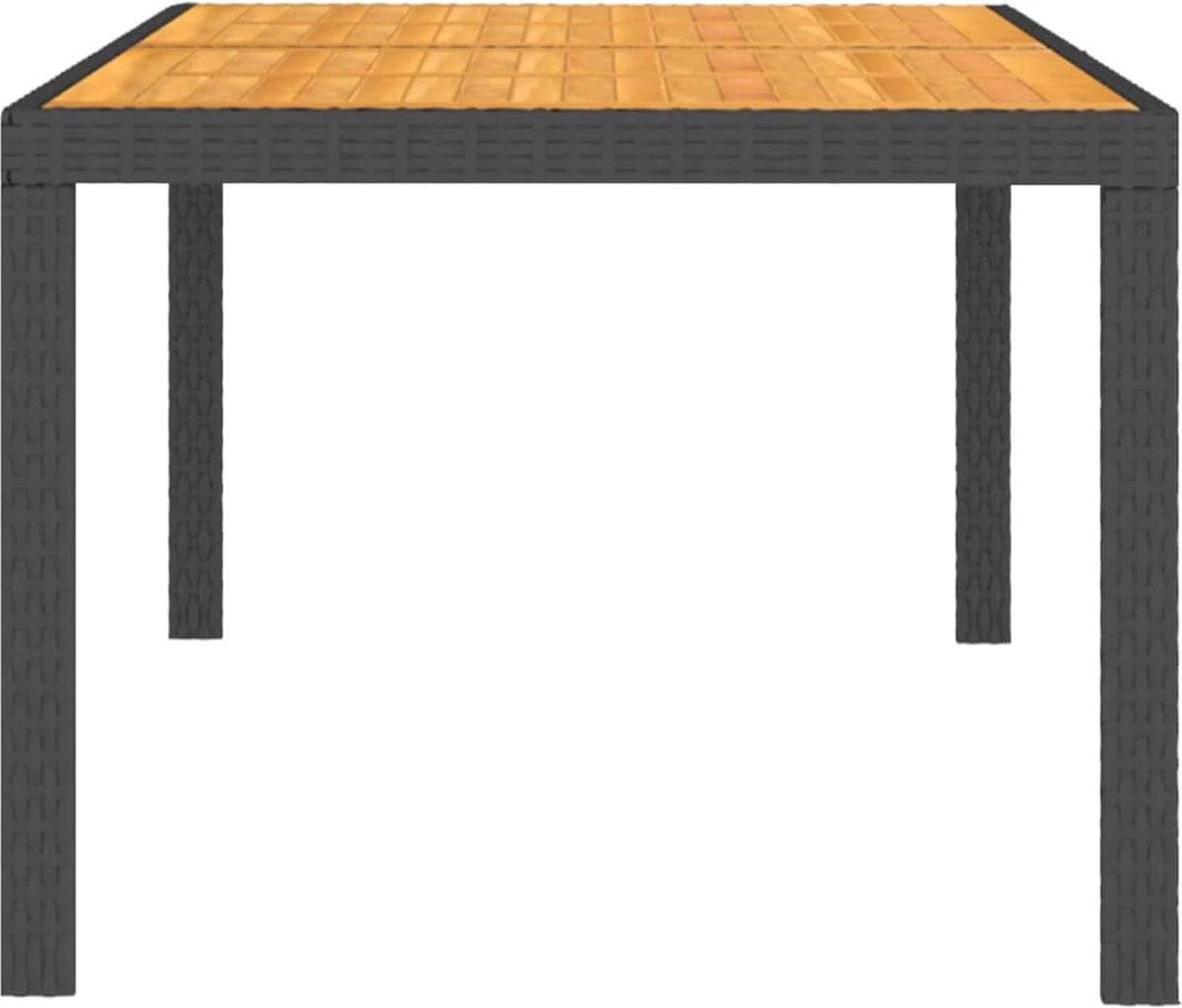 VidaXL Tuintafel 150x90x75 Cm Poly Rattan En Acaciahout Zwart 1 VidaXL Tuintafel 150x90x75 Cm Poly Rattan En Acaciahout Zwart