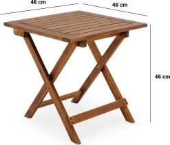 Merkloos EezyLife Houten Bijzettafel - 46x46x46cm - Acacia Hout - Tuintafel -Tuinmeubel Winkel 1200x1028 2