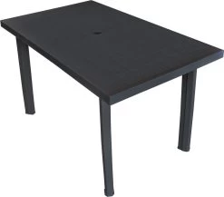 VidaXL Tuintafel 126x76x72 Cm Kunststof Antraciet -Tuinmeubel Winkel 1200x1053
