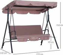 Outsunny Hollywoodschommel 3-zits Tuinschommel Schommelbank Met Dak 3 Kleuren 84A-054 18 Outsunny Hollywoodschommel 3-zits Tuinschommel Schommelbank Met Dak 3 Kleuren 84A-054 -Tuinmeubel Winkel 1200x1055