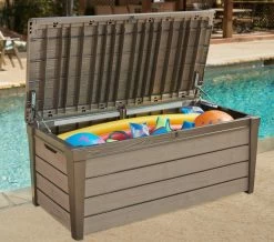 Keter Brushwood Opbergbox - Kussenbox - 455L - 145x69,7x60,3cm - Taupe -Tuinmeubel Winkel 1200x1057 1