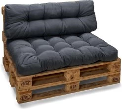 Palletkussen Basic Comfort Zitgedeelte Grijs 120x80x15cm -Tuinmeubel Winkel 1200x1066