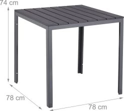 Relaxdays Tuintafel Vierkant - Grijze Buitentafel - Eettafel Tuin - Moderne Balkontafel -Tuinmeubel Winkel 1200x1076