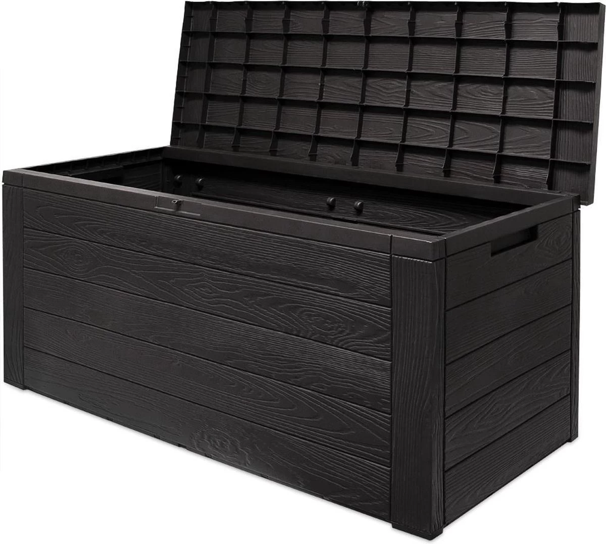 Merkloos Woody Tuin Opbergbox - 324 Liter 45x120x60 Cm - Tuinkussenbox - Antraciet/bruin 2 Merkloos Woody Tuin Opbergbox - 324 Liter 45x120x60 Cm - Tuinkussenbox - Antraciet/bruin - Afbeelding 2