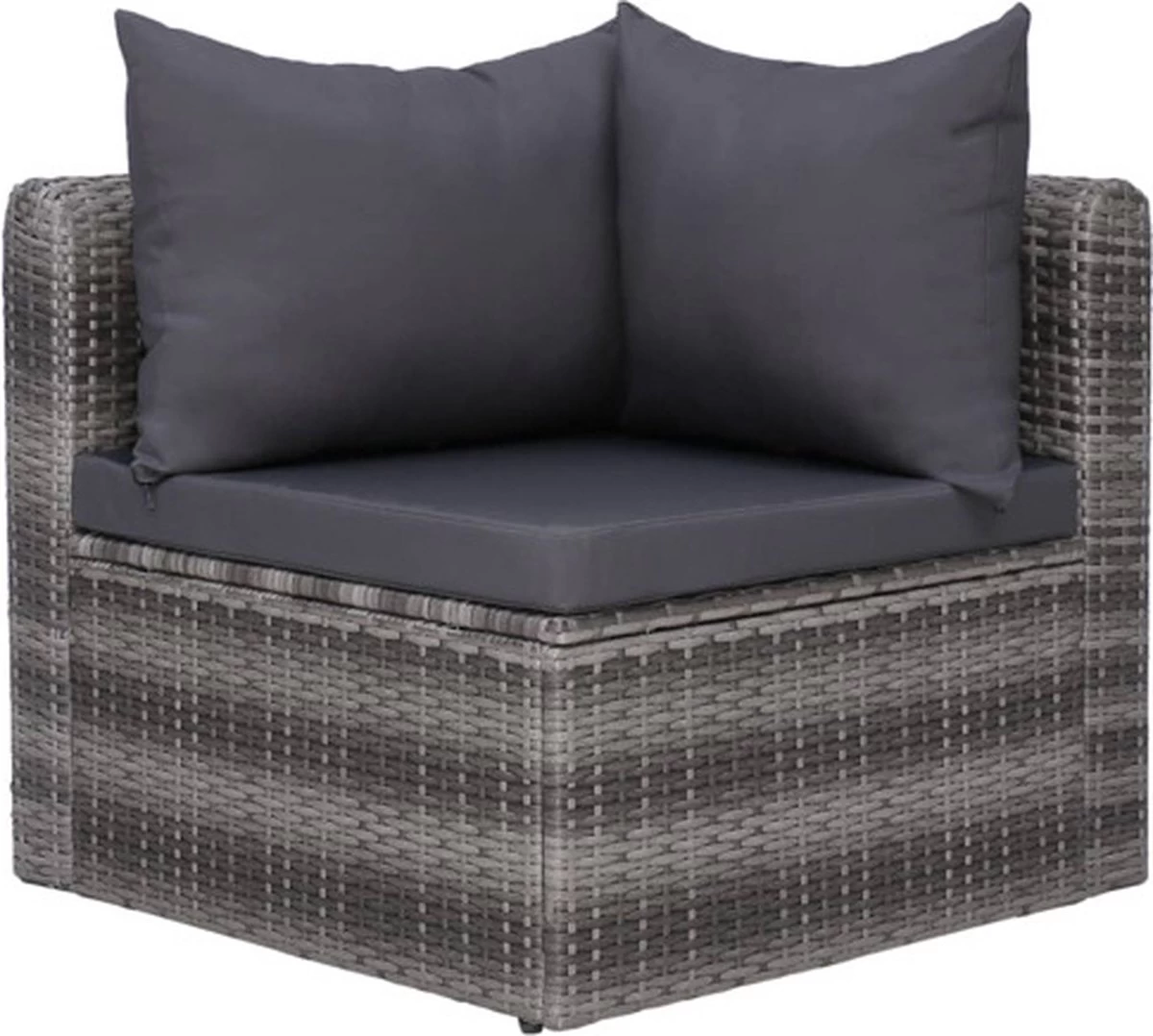 VidaXL 3-delige Loungeset Met Kussens Poly Rattan Grijs 4 VidaXL 3-delige Loungeset Met Kussens Poly Rattan Grijs - Afbeelding 4