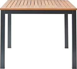 NATERIAL - Tuintafel Vierkant ORIS - 4 Personen - Houten Tafel 90x90 Cm - Aluminium - Met Houten Blad - Eucalyptus -Tuinmeubel Winkel 1200x1079