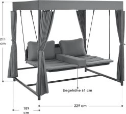 Schommelbank / Ligbank Kassandra - Donkergrijs 25 Schommelbank / Ligbank Kassandra - Donkergrijs -Tuinmeubel Winkel 1200x1081