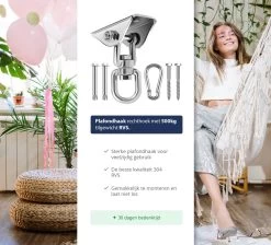 Plafondhaak - Ophangen Bokszak, Schommel En Hangstoel - Ophangsysteem - Ophanghaak - Plafondbeugel - RVS – 500kg Tilgewicht -Tuinmeubel Winkel 1200x1087