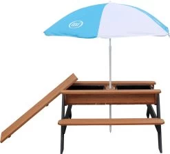 AXI Nick Zand & Water Picknicktafel In Antraciet/Bruin - Parasol Blauw/Wit - Picknick Tafel Voor Kinderen Van Hout -Tuinmeubel Winkel 1200x1089 1