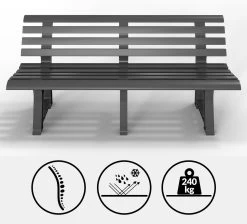 Casaria Tuinbank Orchidea – Kunststof/240kg Belastbaar – Antraciet -Tuinmeubel Winkel 1200x1089