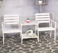 Tuinbank - Romeo Tete A Tete - Wit - 170cm -Tuinmeubel Winkel 1200x1092